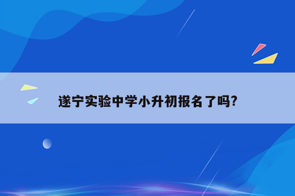 遂宁实验中学小升初报名了吗?