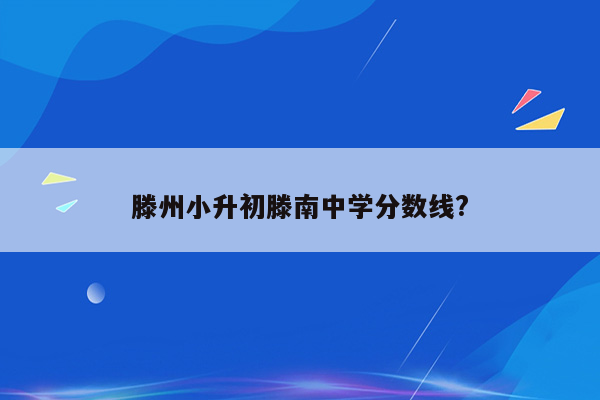 滕州小升初滕南中学分数线?