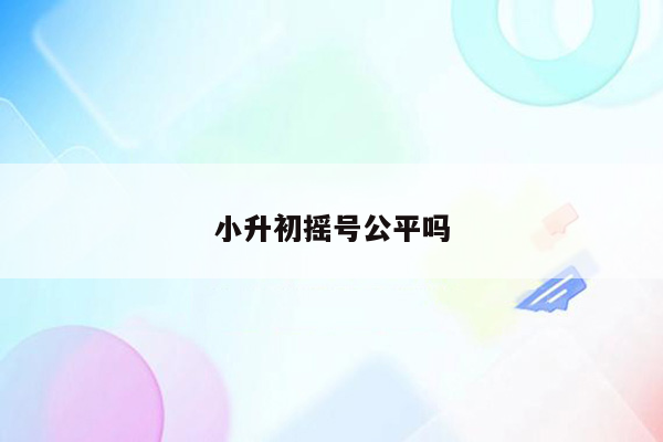 小升初摇号公平吗