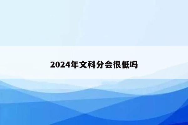 2024年文科分会很低吗