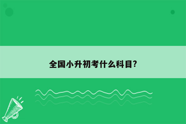 全国小升初考什么科目?