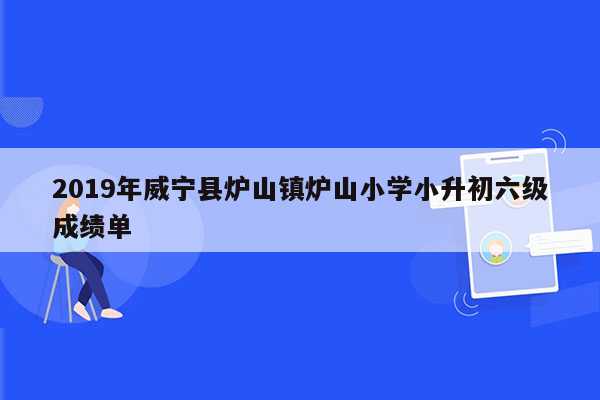 2019年威宁县炉山镇炉山小学小升初六级成绩单