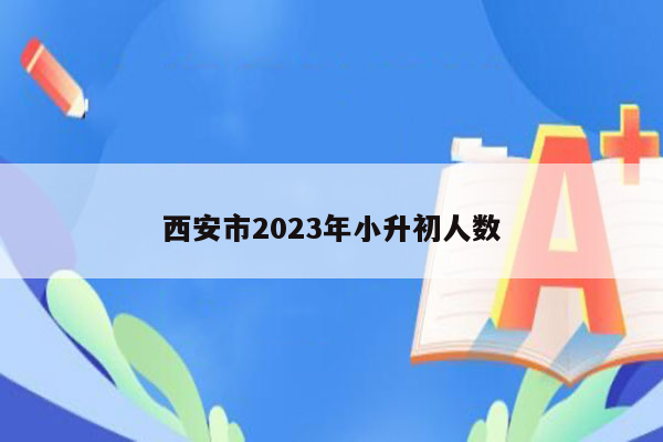 西安市2023年小升初人数