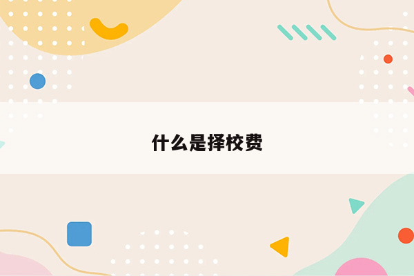 什么是择校费