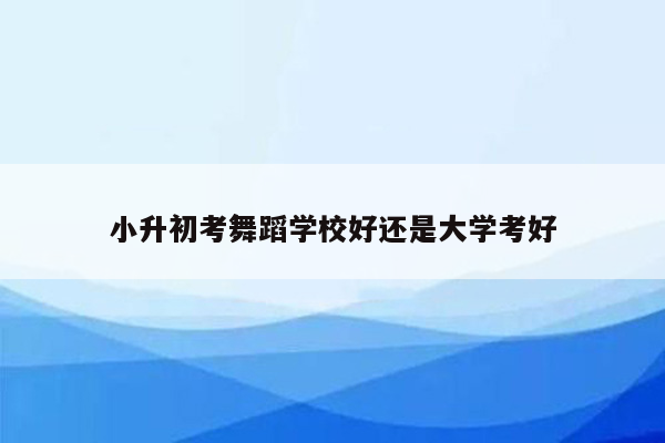 小升初考舞蹈学校好还是大学考好