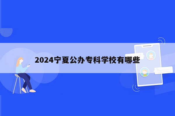 2024宁夏公办专科学校有哪些