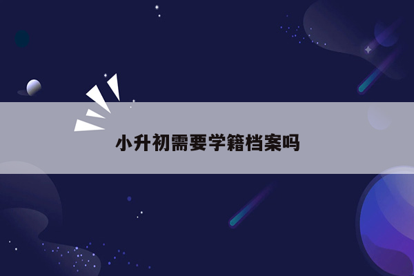 小升初需要学籍档案吗