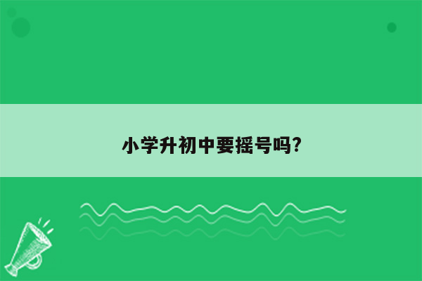 小学升初中要摇号吗?