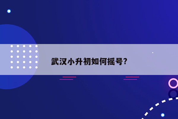 武汉小升初如何摇号?