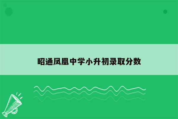 昭通凤凰中学小升初录取分数