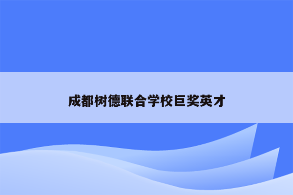 成都树德联合学校巨奖英才