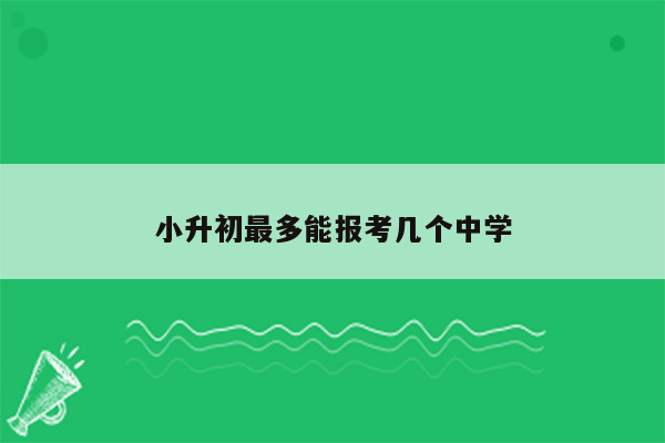 小升初最多能报考几个中学