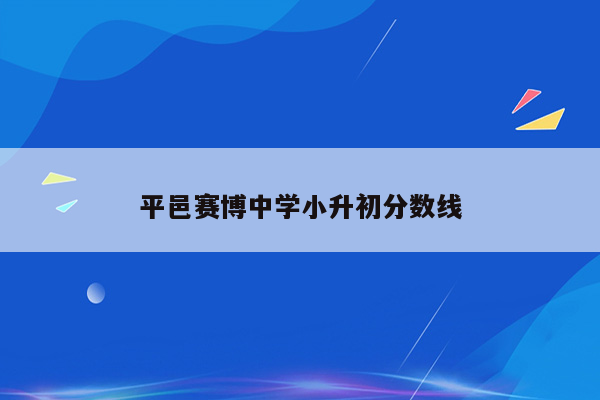 平邑赛博中学小升初分数线