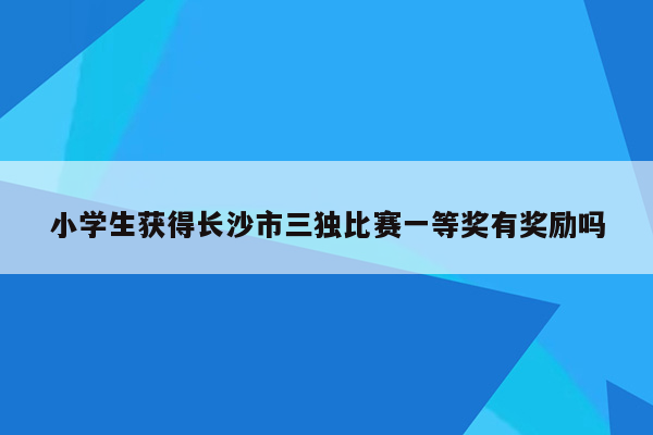 小学生获得长沙市三独比赛一等奖有奖励吗