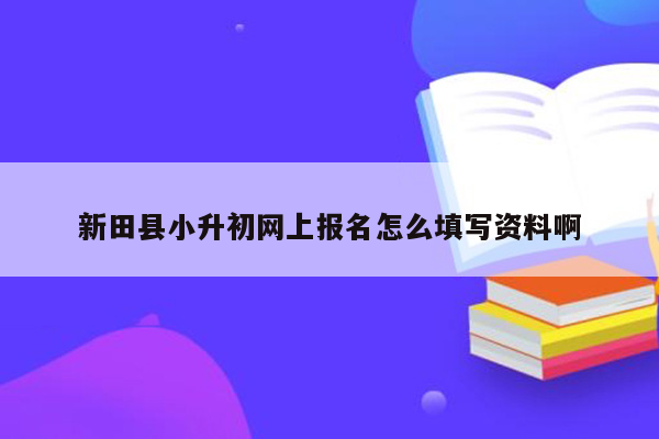 新田县小升初网上报名怎么填写资料啊