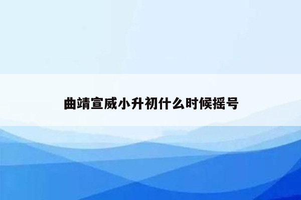 曲靖宣威小升初什么时候摇号