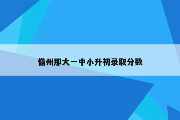 儋州那大一中小升初录取分数