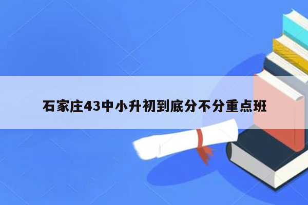 石家庄43中小升初到底分不分重点班