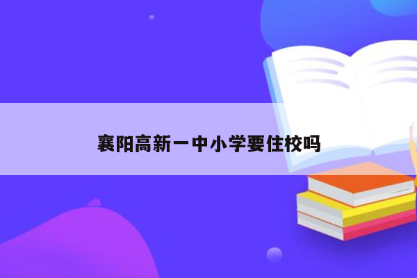 襄阳高新一中小学要住校吗