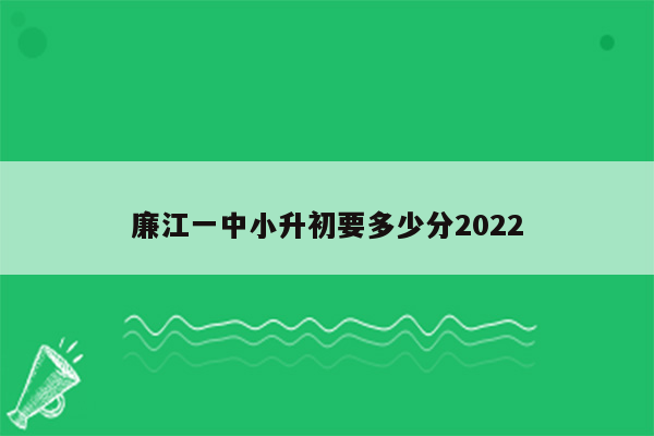 廉江一中小升初要多少分2022