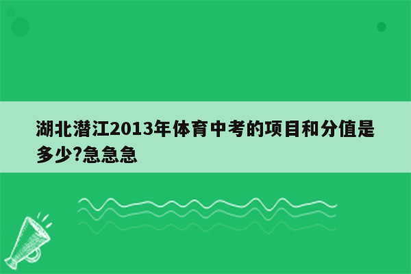 湖北潜江2013年体育中考的项目和分值是多少?急急急