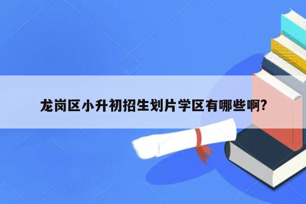 龙岗区小升初招生划片学区有哪些啊?