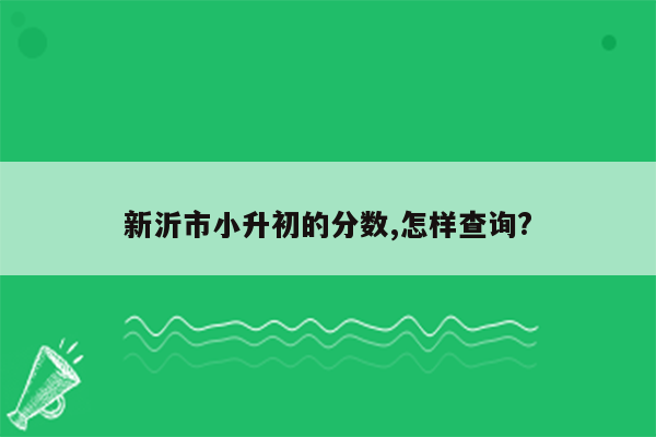 新沂市小升初的分数,怎样查询?