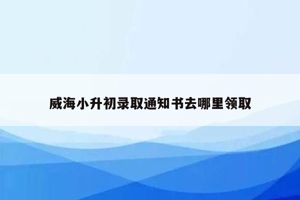 威海小升初录取通知书去哪里领取