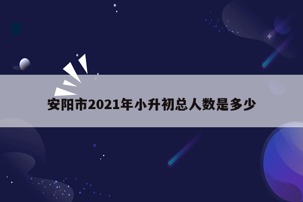 安阳市2021年小升初总人数是多少