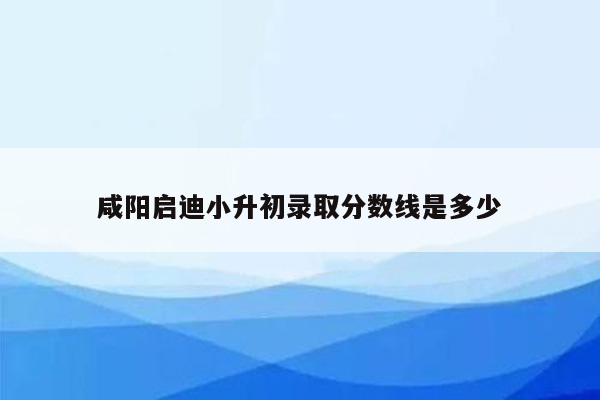 咸阳启迪小升初录取分数线是多少