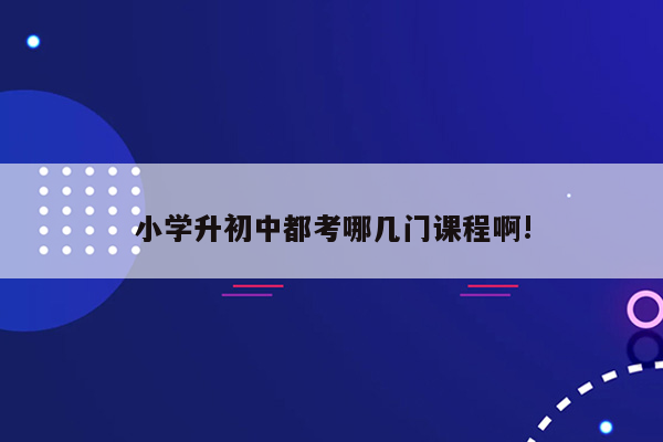 小学升初中都考哪几门课程啊!