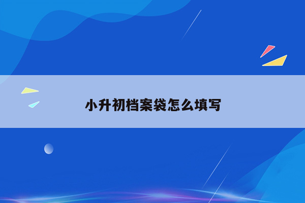 小升初档案袋怎么填写