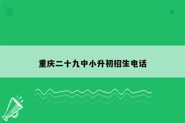 重庆二十九中小升初招生电话