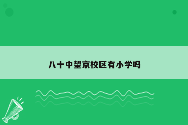 八十中望京校区有小学吗