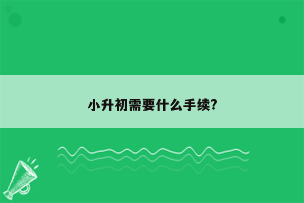 小升初需要什么手续?