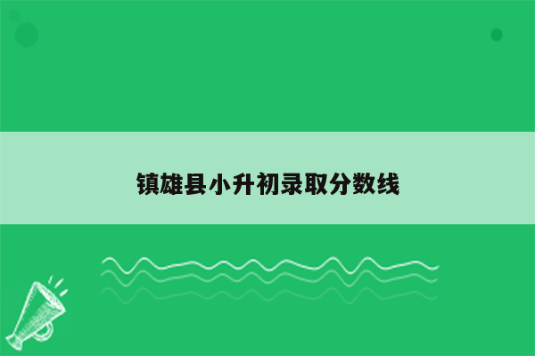 镇雄县小升初录取分数线