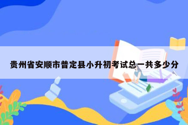 贵州省安顺市普定县小升初考试总一共多少分