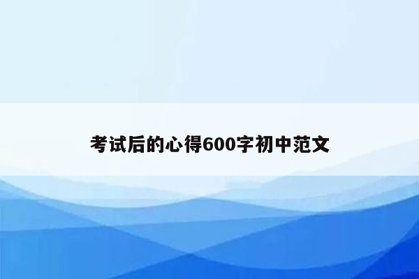 考试后的心得600字初中范文