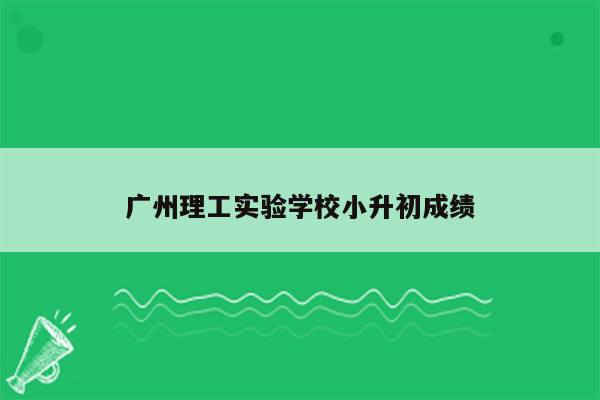 广州理工实验学校小升初成绩