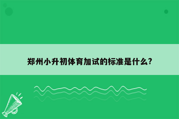 郑州小升初体育加试的标准是什么?