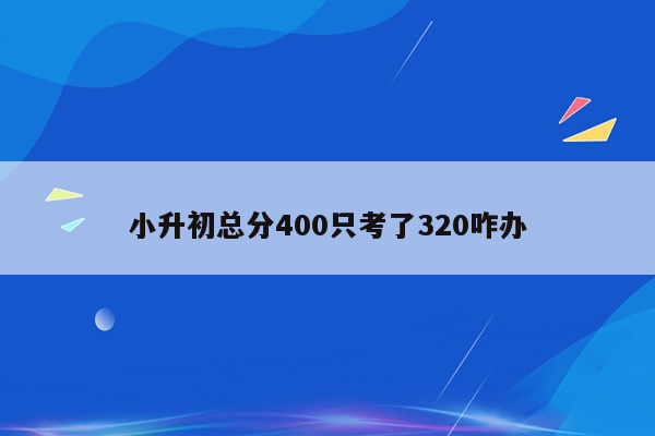 小升初总分400只考了320咋办