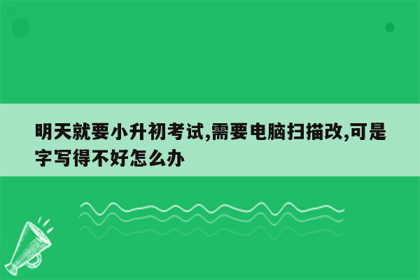 明天就要小升初考试,需要电脑扫描改,可是字写得不好怎么办