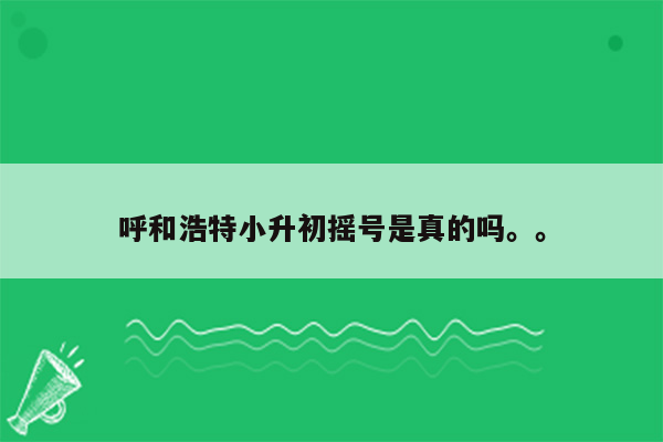 呼和浩特小升初摇号是真的吗。。