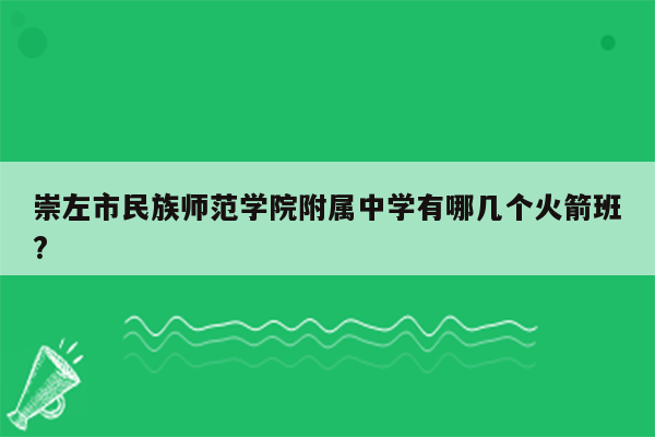 崇左市民族师范学院附属中学有哪几个火箭班?