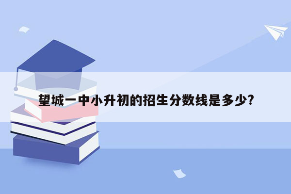 望城一中小升初的招生分数线是多少?