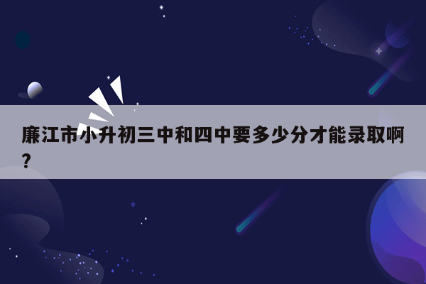 廉江市小升初三中和四中要多少分才能录取啊?