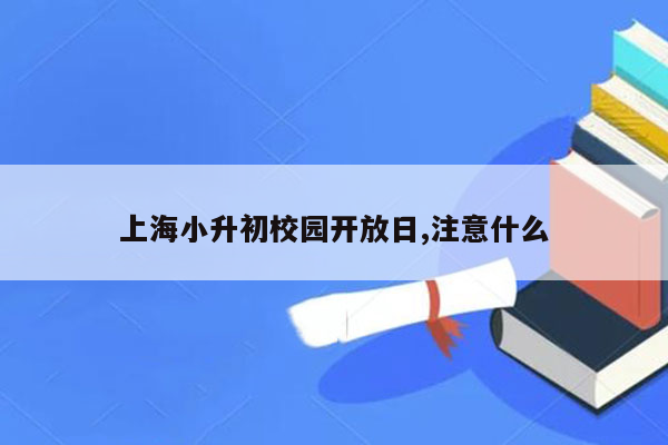 上海小升初校园开放日,注意什么