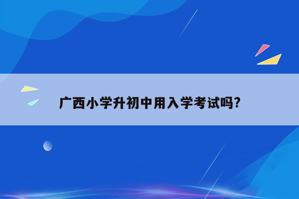 广西小学升初中用入学考试吗?