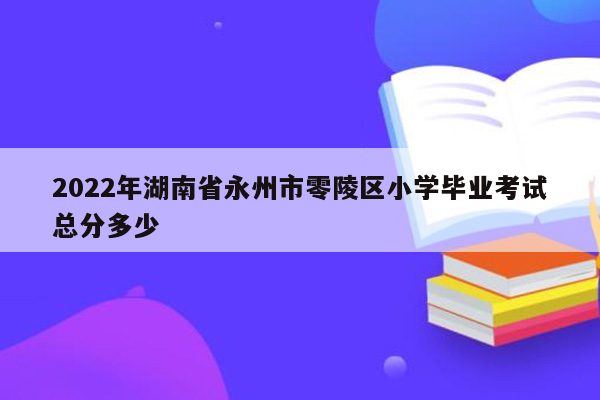 2022年湖南省永州市零陵区小学毕业考试总分多少