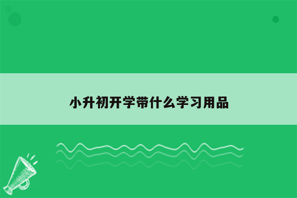 小升初开学带什么学习用品